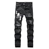 Kdtoll Vaqueros Hombre Slim Fit Rasgados - Pantalones Vaqueros Elásticos con Bordado, Estilo Casual y Streetwear, Todas Las Estaciones
