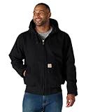 Carhartt, Hombre, Chaqueta De Estilo Deportivo, Aislada, En Algodón De Lona Con Efecto Desgastado, Ajuste Holgado, Negro, L