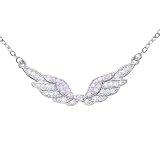 Collar de ala de ángel de plata de ley 925 para mujer, collares de circonitas brillantes, colgante de alas delicadas, regalos de cumpleaños y San Valentín para mujer