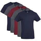 Gildan - Camiseta para hombre, estilo G1100 (paquete de varias unidades), Azul marino/carbón/rojo (paquete de 5), Medium