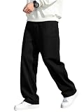 Zewool Vaqueros holgados para hombre de corte ancho y suelto Y2K Pantalones de skater con pernera recta Hip-Hop Streetwear, A15 negro, XXL