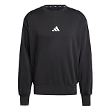 adidas Hombre Essentials Feelcozy Fleece Sweatshirt, Black/White, L