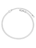 PROSTEEL 5mm Ancho Gargantilla Cadena de Serpiente 38cm Collar Corto de Acero para Mujeres Chicas Chicos