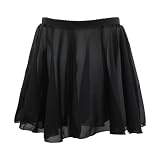 1 Pieza Falda de Ballet para Mujer, Ballet Faldas para Adolescentes, Gasa para Ballet, Cintura Elástica, Falda de Envoltura de Ballet Negro, para Niña Mujer (150-170, L, Regular)