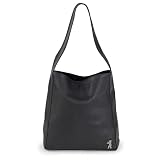 Berliner Bags Atlanta Bolso Hobo Shopper Cuero Mujer Piel Auténtica Grande | Negro, Cuero, Flor Entera, Curtido Tradicional, se Suaviza con Tiempo, Certificación TÜV, Diseño Atemporal, Elegante