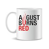 Forsca August Burns Red Band Taza de Cerámica Para Té y Café, 330ml, Mágica, Blanca, Rosa, Negra 330ml