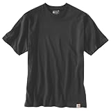 Carhartt Camiseta de Manga Corta para Hombre de Corte Holgado, Negro, L
