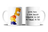 newseny Taza Homer con frase: Esta taza ya tiene dueño...NO TOQUE MI TAZA - Taza con frases divertidas para fans de Los simsons - Cerámica 355ml (bar simsons)