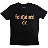 Fontaines D C Gothic Band Logo Camiseta, Negro, XL