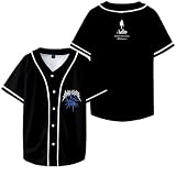 ADO Hibana World Tour 2025 Merch - Chaqueta de béisbol unisex de manga corta para mujeres/hombres, Negro, XL