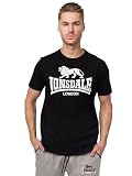 Lonsdale T-Shirt Logo - Camiseta Hombre, Color Negro, Talla Large