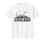 Amante del béisbol Chicago Skyline Camiseta