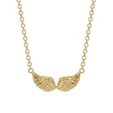 Jenosy Collar de mujer con variedad de colgantes chapados en oro de 18 quilates para clavícula (Alas doradas)