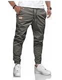 LIUPMWE Pantalones de Trabajo Hombre Casual Elásticos Jogging Pantalón Algodón Slim Fit Cargo Pants con Bolsillos Otoño Inviernos,Gris,M