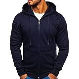 riou Sudaderas Hombres con Capucha Baratas Bloque de Color Cremallera Manga Larga Costura Retro Hip Hop Estampado Zipper Chaquetas Adolescente Top Blouse Regalo Original