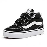 Vans Boy's Brooklyn Mid V Black And White 6.5 23.5