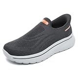 PiDaGlobal Zapatillas Hombre Slip-On Sin Cordones Ligeras Gris Oscuro 43