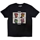 Gorillaz Camiseta Demon Days Band Logo Oficial Hombres Negro, Negro, M