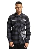 Brandit Motörhead Check Shirt Long Sle, Color: black/grey, Size: L
