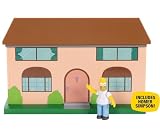 Jakks Pacific Diorama de la Sala de Estar de Los Simpson, Set de Juego con Licencia Oficial, Incluye una minifigura de Homer de 6 cm y Accesorios, Divertidas Funciones interactivas