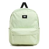 VANS Mochila Cuadros Verde Y Blanco Old Skool Check Shadow Lime - Diseño Icónico, Espaciosa y Duradera