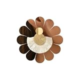 Inateannal Pendientes Colgantes de Borla con Abanico, Disco Redondo, Hilo Blanco, Círculo Martillado, Estilo Vintage Étnico con Flecos para Mujeres y Niñas