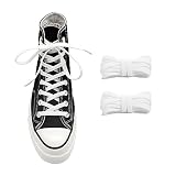 UamGlsob Cordones Elásticos Planos para Converse Chuck Altas (White,140cm) | Agujetas Repuesto Stretch de 8mm Ancho para Zapatillas Deportivas y Sneakers, Spandex Material