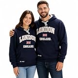 British Heritage Brands LE129NG - Sudadera con Capucha, Unisex, diseño de Londres, Talla XS-2XL, Color Azul Marino y Gris Azul Azul Marino L