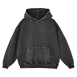 Sudadera Oversize para Hombre, Estilo Vintage, de algodón y Felpa, Estilo Urbano, Unisex.