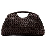 Uoocg Bolso de mano de paja para mujer, elegante bolso de noche de verano, para vacaciones, playa, boda, fiesta