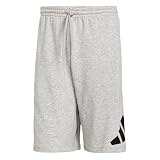 adidas Hombre Essentials Big Logo French Terry Short Shorts, Medium Grey Heather/Black, L