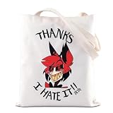 FOTAP Hazbin Cartoon Merch Alastor Demon Gift Thank I Hate It Alastor Inspire Bolso de mano Hazbin Anime Merch, Hate It UK, 14.56INCHES