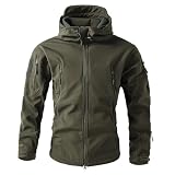 Chaqueta Senderismo Hombre, Fleece Jacket Men, Hiking Impermeable Camuflaje
