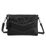 Syrads Bolsos Cruzados para Mujer Correa para la muñeca Bolso de Mano Bolsos de Noche de Viaje con Correa para la muñeca para el Hombro,Negro A