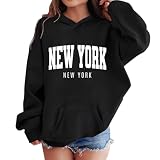 Sudadera con Capucha Deportiva para Niñas y Adolescentes Abrigo Cálido Informal con Bolsillo Cómodo para y Chicas (Black, 13-14 Years)