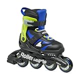Rollerblade MICROBLADE - Patines en línea para niños, Color Negro y Azul, 33-36,5