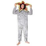Stranger Things Pijamas de Una Pieza Hombre, Pijama Entero Hombre, Pijama Divertido Tipo Mono Tallas Mixto Adulto S-2XL (Gris, M)