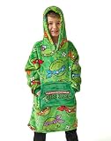 TEENAGE MUTANT NINJA Turtles Boys' Green Wearable Blanket | Embárcate en Aventuras Ninja con Esta cómoda Sudadera con Capucha TMNT | Cuenta con una Capucha para Mayor Calidez.