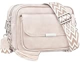 NEWIROVE Bolso Mujer Bandolera Mediano Bolso Bandolera Mujer Piel PU Bolso Cruzado De Mujer Con Correa Ancha Ajustable Bolsos Bandolera Para Mujer Damas Compras, Viaje y Trabajo. Beige