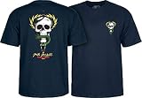 Powell-Peralta Mcgill cráneo y Serpiente T-Shirt, Hombre, Azul Marino, Large