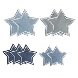 AVUELOI 10 piezas parches termoadhesivos, decoración de estrellas, parches para vaqueros de estrella azul denim para niños para chaquetas, sombreros, mochilas y decoraciones de reparación
