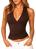 Navneet Camiseta sin Mangas Mujer Camisetas Tirantes Elegante Punto Halter