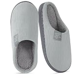 BUTBU Zapatillas Casa Invierno Mujer Hombre, para 38 a 39 Pies, Gris