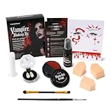 vaneria Kit de Maquillaje de Vampiro para Halloween con Pintura FacialKit de maquillaje de vampiro para Halloween, set de pintura facial y corporal para efectos especiales