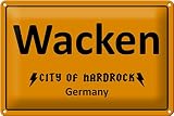 Signo De Chapa 30x20CM - Fabricado en Alemania - Wacken City Of Hardrock Metal Decoración