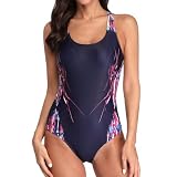 riou Bañador Mujer Talla Grande Reductor Natacion Push Up Secado Rápido con Relleno Monokini Elegante Cintura Alta Ropa De Baño, Swimwear Beachwear para Playa Swimsuit Original Surf Vikinis