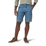 Wrangler Authentics Pantalón Corto Tipo Cargo elástico clásico de Ajuste Relajado para Hombre Grande y Alto, Mezclilla de Tinte Medio, 32