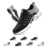 Hitmars Zapatillas Deportivas Hombres Zapatos Deporte Running Cojín de Aire Gimnasio Fitness EU43 duc1-Negro