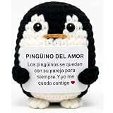 Pingüino del Amor – Regalo Aniversario para Pareja, Novia o Novio | Regalos Románticos, Detalle San Valentín, Cumpleaños Original Hombre o Mujer | Peluche Pinguino de Ganchillo (Pingu - 7 cm de Alto)