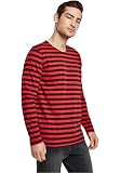 URBAN CLASSICS Camiseta de Rayas para Hombre, Camiseta de Manga Larga de Algodón Single Jersey, Moda Urbana Callera, Distintos Colores y Tallas S - 3XL